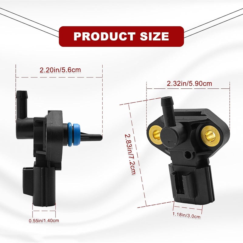 KEVWR Fuel Injection Pressure Sensor Compatible with Ford, Lincoln Mercury Vehicles - Crown Victoria F250 Super Duty, Explorer, Focus, Mustang, E-150, OE#: CM5229, 0261230093, 3F2Z9G756AC - Image 2